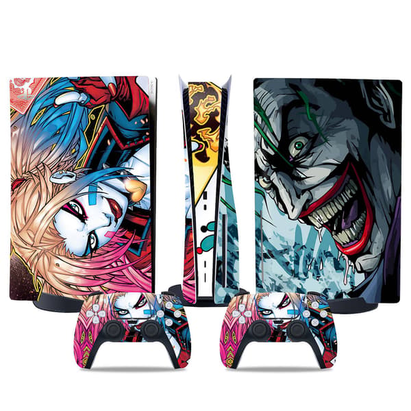 PS5-mærkat til optisk drev, cool PS5-skin, controller-greb, til PS5-konsol og controller, DC-tegneserie, Joker11