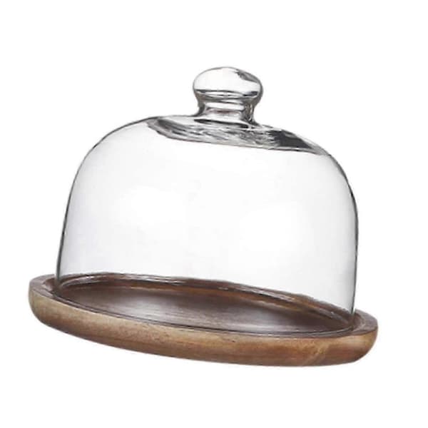 Kageopsats med glasklokke og base til restauranter, bryllupper, fødselsdage - Holdbart serveringsfad, elegant display til feriefester
