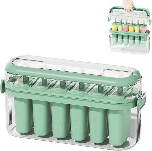 Isforme 6 hulrum Silikone ispindeforme Premium isform med låg Genanvendelig ispindemaskine med genanvendelige pinde sød ispindeform B