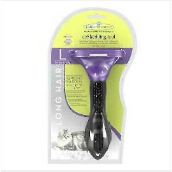 Furminator Deshedding Tool Grooming Katter Hunde Børste Rake Kam Lang Kort Hår L Long cat hair