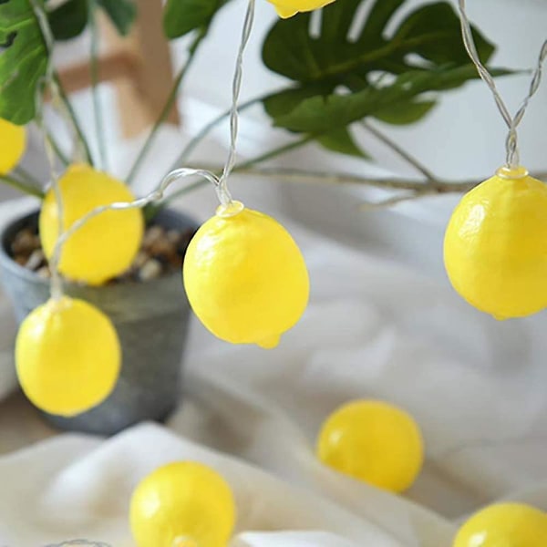10 Led Lemon Chain Light Ball String Fairy Light Holiday Lighting Globe Lighting Batteridrevet kæde til julefestival dekoration (gul 1 stk)