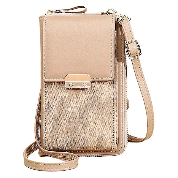 Liten Crossbody Bag Mobiltelefonveske Wal Almond