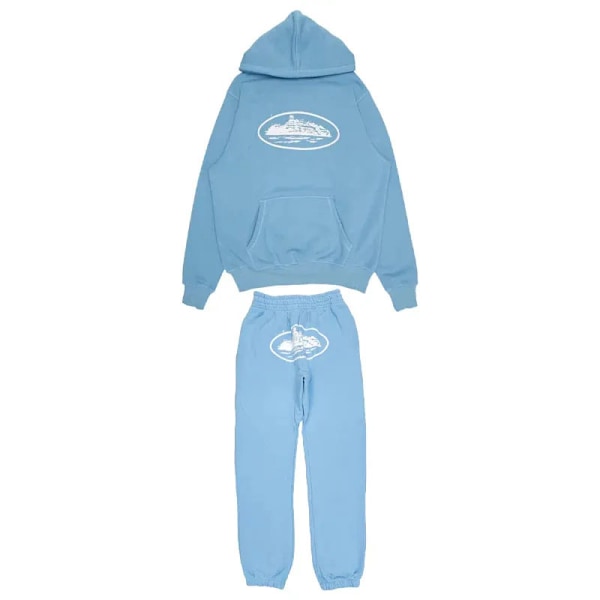 CORTEIZ Alcatraz Hoodie Svart Set C-WYTZ19-SKY BLUE SET M