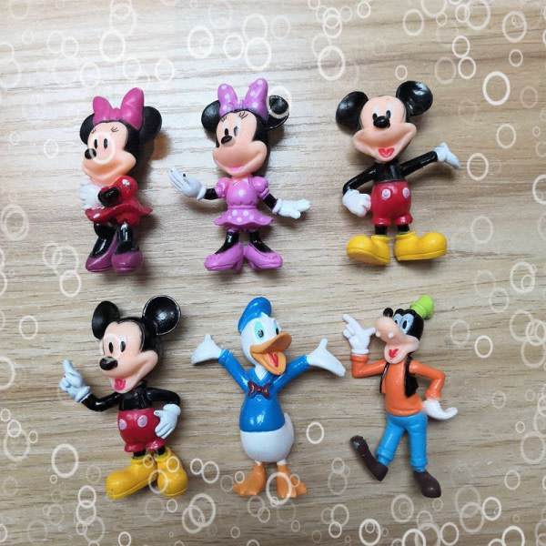 6./ set Disney Figuurit Mikki Hiiri Anime Figuurit Lasten leluja