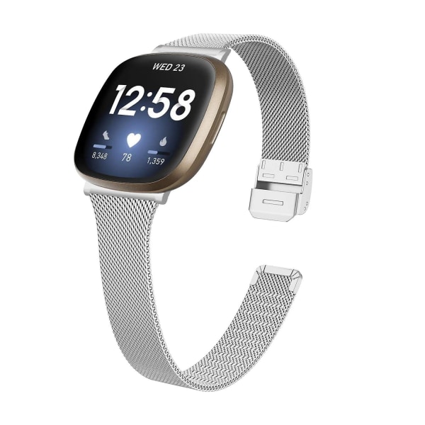 För Fitbit Versa 4/Sense 2 watch i rostfritt stål Milanese Smart Band Byte av watch