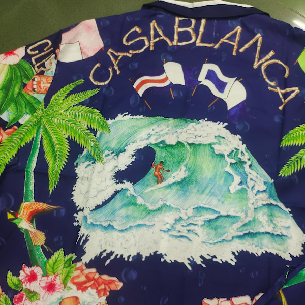 Casablanca Hawaiisk Strand Blomster Skjorte Sæt Kokos Print Kortærmet Shorts til Mænd og Kvinder Top T-Shirts Tees Army Green L