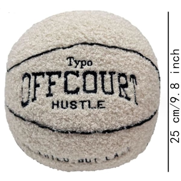 9,8 tum/25 cm Offcourt Basketboll Plyschleksak, Mjuk Basketboll Plyschkudde Fylld Basketboll Plyschleksak Soffa Bollkudde Hushållsfylld Boll för Fans