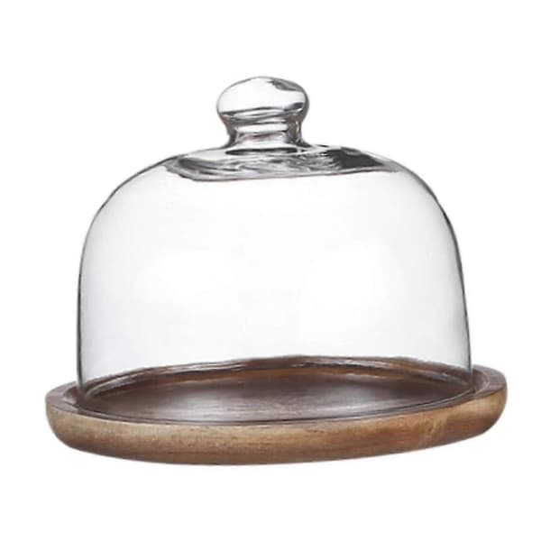 Kageopsats med glasklokke og base til restauranter, bryllupper, fødselsdage - Holdbart serveringsfad, elegant display til feriefester