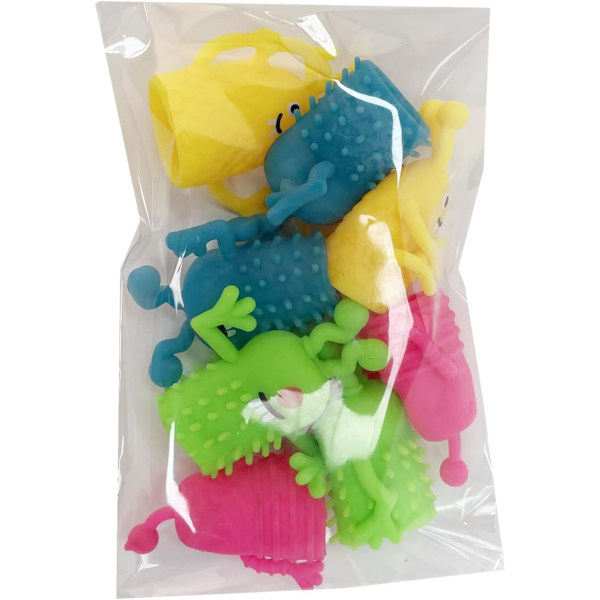 Monster Fingerdukker, Monster Strækbare Fingerdukker Fidget Legetøj, Bløde Gummi Fingerdukke Legetøj (8 stk./Tilfældig Farve)