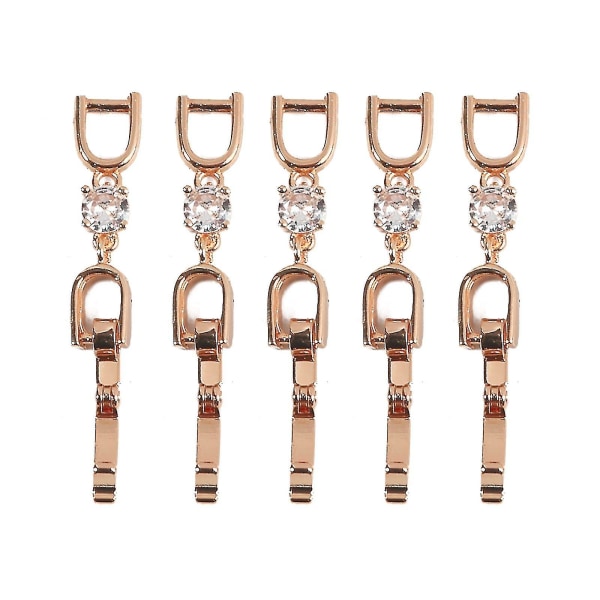 5x Halsband Armband Extenders Crystal för Rhinestone Foldover förlängning lås Rose gold