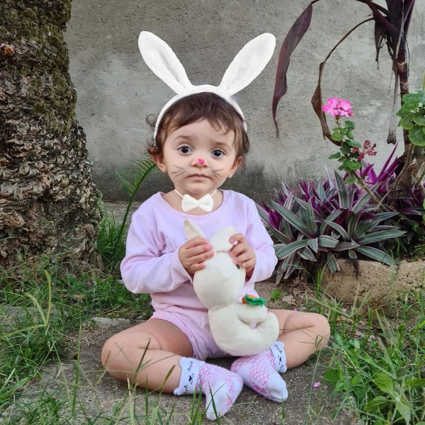 3-delad kanin utklädningsset påskkanin öron set kaninsvans för barn vuxna halloween påsk kostymfest cosplay kostym dekoration