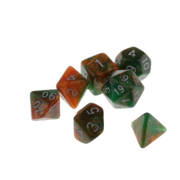 Polyedriska tärningar för Dnd Rpg-spel Green
