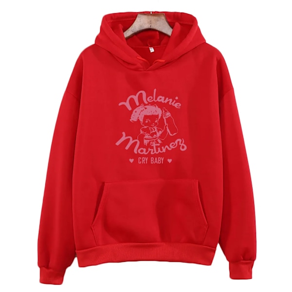 Dame Hoodies Sweatshirt Tegneserie Print Løse Tøj Kawaii Casual Tops red L