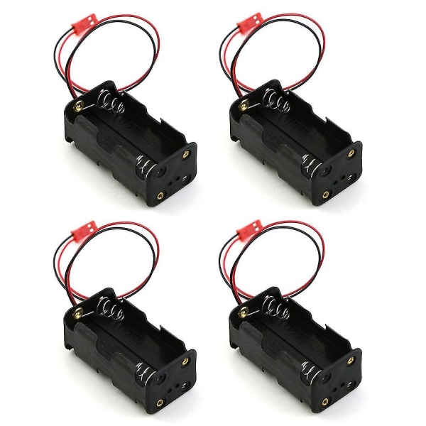 4 pakke 6v 4xaa batteribeholder kasseholder pakke boks Jst stik modtager Kompatibel Hsp Redcat 1/8 1/10 Rc Nitro Power Car Truck (sammenfiltring)