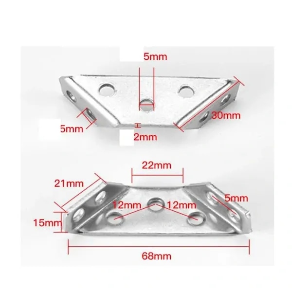 10 pcs Trapezoidal Angle Brackets Angle Corner Brackets Triangle 10 PCS-FM-