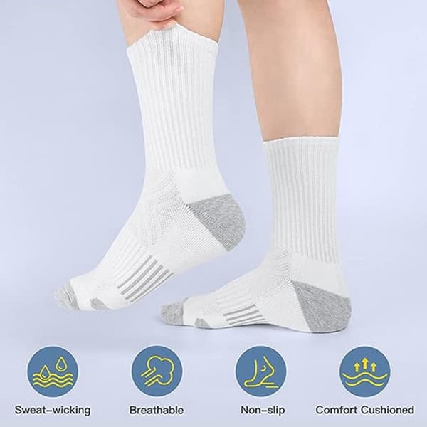 6 Pairs Men's Socks - Regular Socks - Seamless Socks - Size 39-47 - Premium Cotton Regular Socks - Medium Thickness - Men's Socks - Grey