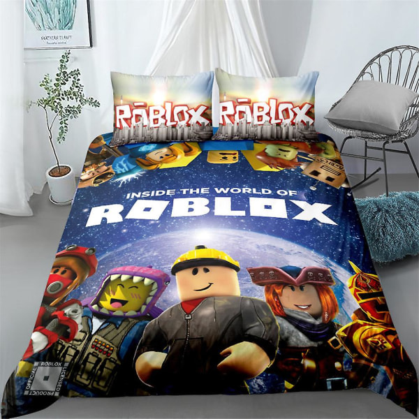 Ro-3 3d Printed Game Roblox Sängkläder Set Cover Quilt Cover Örngott Enkel Dubbel Barn Present US TWIN 173x218cm