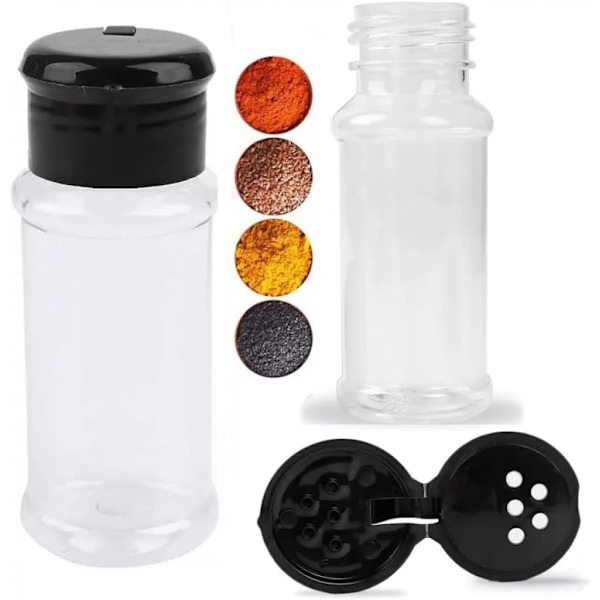 10 kpl Muoviset Maustesarjat 100ml Pyöreä Maustajasäiliö Pullo Läpinäkyvä Maustajasäiliö Keittiön Mausteille Suola Sokeri