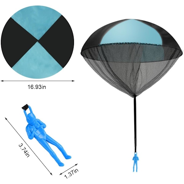 Fallskjermleke, håndkastet fallskjermmann soldatlekesett, fallskjermleker barn flygende leker gave kaste fallskjerm utendørs spill og gaver