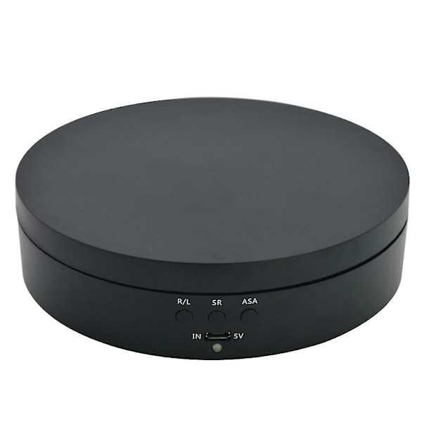 3 hastigheter Elektrisk roterande displayställ Spegel Turntable Smyckeshållare Batteri Usb-ström Black