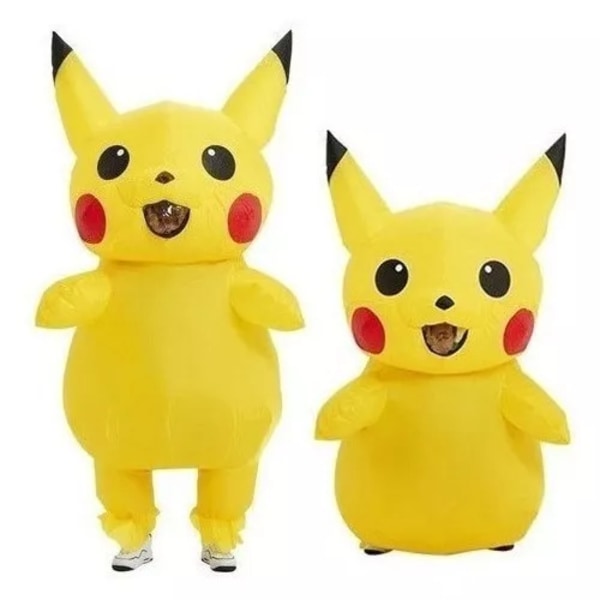 Gult Oppblåsbart Pikachu Maskotkostyme Anime Cosplay Amarillo Chlid