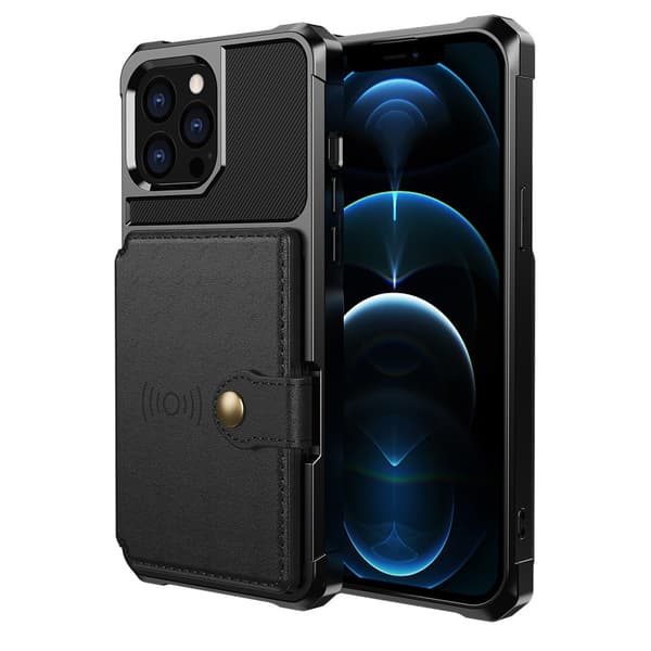 [SC]iPhone 13 Pro Max Cover med magnetisk pung sort 75