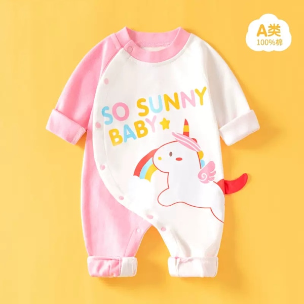 Baby-jumpsuit med lange ermer, ren bomullsbekledning unicornio 73CM