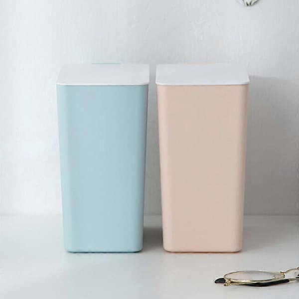Mini ensfarget søppelbøtte til skrivebord Kjøkkenbenk søppelholder Pink