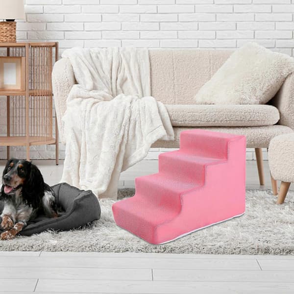 Högdensitetsdjurstegstege, halkfri katträff, balanserade djursteg Pink 4 Steps
