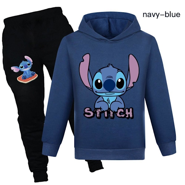 Flickor Cartoon Hoodie Set Barn Princess Huvtröja Pullover Sweatshirt Casual Långärmad Kläder Kostym för 4-13 År K 110CM