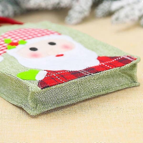 Julklappspåse Godis Tecknad Pung Broderad Patch Linne Dockväska Julprydnad