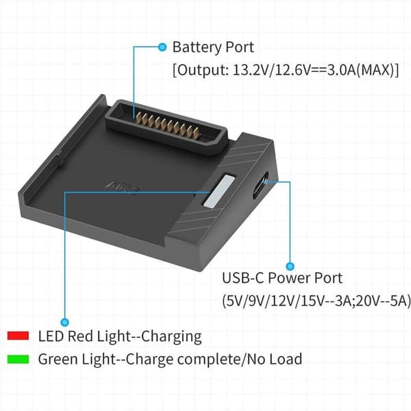 USB-batterilader med PD/QC for DJI Air 2S, Mavic Air 2-drone, tilbehør til ladestasjon