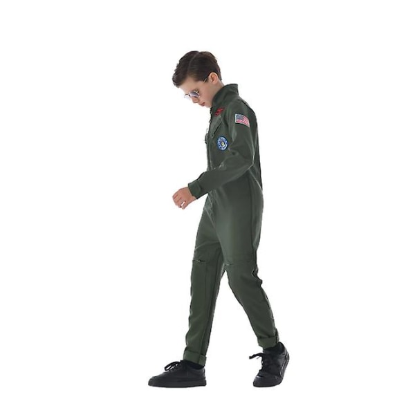 Retro Movie Top Gun Cosplay Military Pilot Costume For Kids American Airforce Uniform Boys S