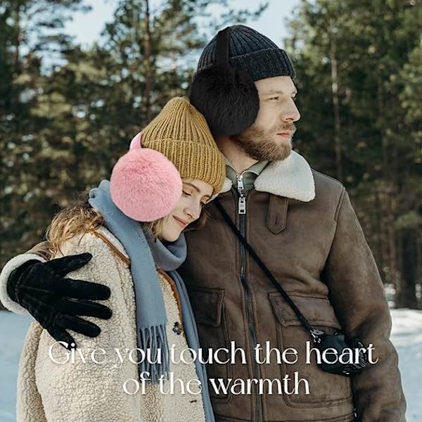Ørevarmere for kvinner Vinter Foldbare Varme Ørevarmere Kunstig Pels Søte Fuzzy Ørevarmere for Jenter Kvinner