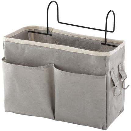 1 pc (grey) bed pocket, waterproof canvas bed shelf organizer