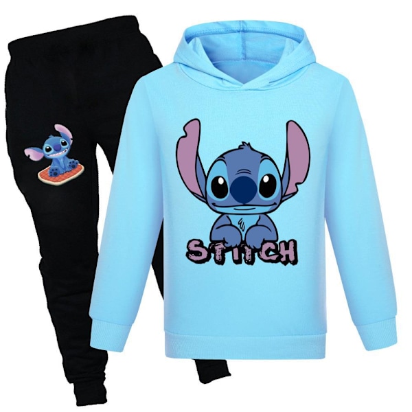 Pige Cartoon Hoodie Sæt Børn Prinsesse Hættetrøje Trøje Casual Langærmet Tøj Sæt til 4-13 År H 160CM