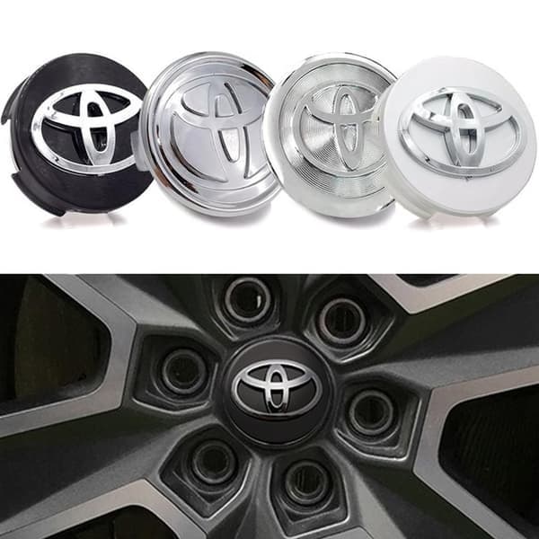4-pakning - Toyota Navkapsler / Hjulnav-emblem - B 75 57mm - Silver