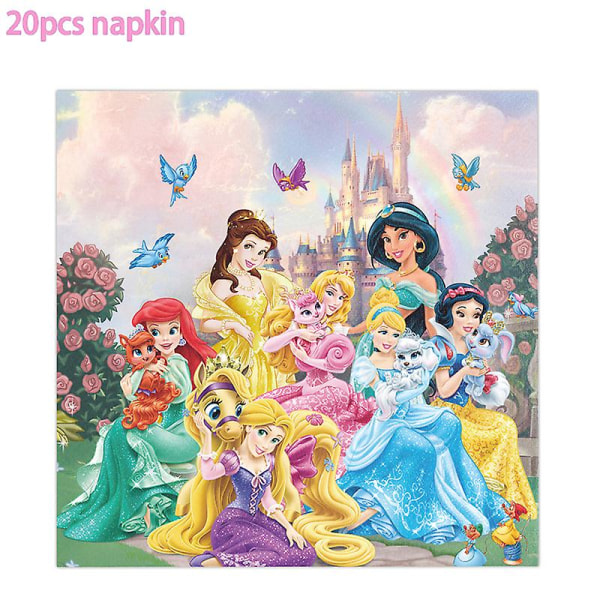 Prinsessatyttöjen juhlakoristeet Lasten set Ilmapallo Belle Snow White Cinderella Syntymäpäiväjuhlatarvikkeet