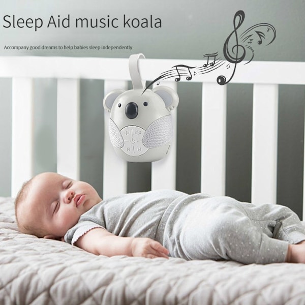 Bærbar hvit støy-maskin for babyer med 10 lys, musikk og timer for småbarn koala