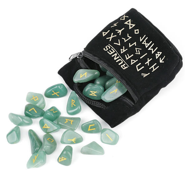 Rune Krystall Steiner Gravert Eldre Futhark Alfabet Bokstaver Polert Helbredende Amethyst
