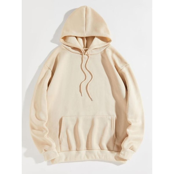 Dame Oversized Sweatshirt med Minimalistisk Design - Løstsiddende Trøje med Hætte Blanco 2XL