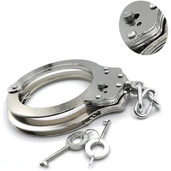 Professionella handbojor (silver), metallhandbojor med nycklar för barn