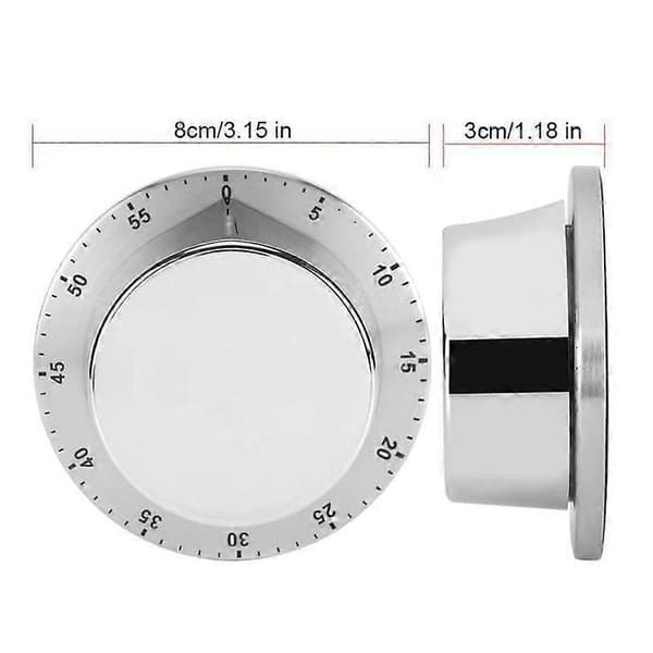Mekanisk køkkentimer - YOSOO - YS002 - Rustfrit stål - Magnetisk base - Nedtælling