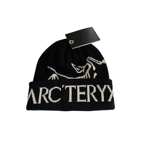 Arcteryx utomhus höst och vinter varm skidöronprotektion vild mode stickad mössa black