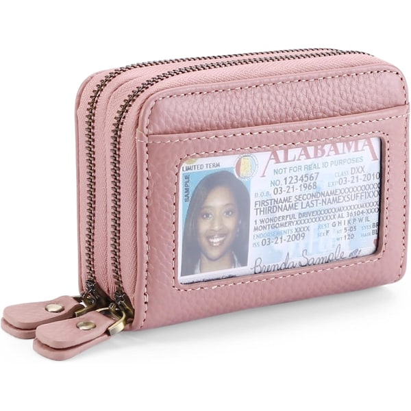 Kreditkortshållare för kvinnor Plånbok Case i äkta läder RFID-blockerande små blockerade plånböcker för kvinnor med myntväska med dragkedja