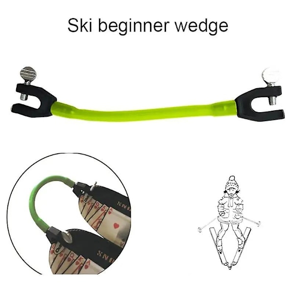 Holdbar Ski Tip Connector Vinter Ski Basic Turning Treningshjelpemiddel Snowboard Enkelt Kilekontroll Trener Klips For Barn Nybegynnere Green