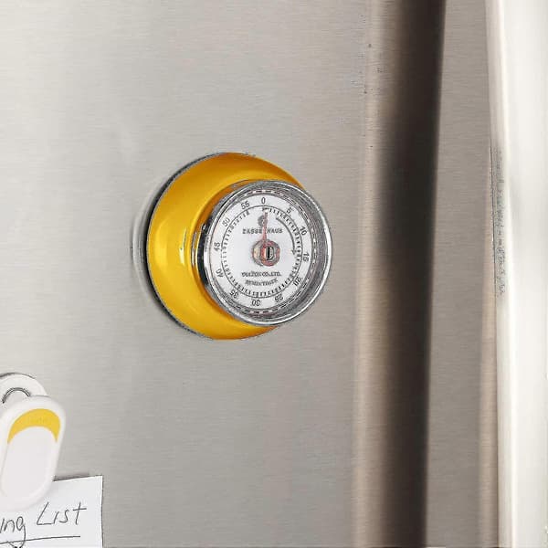 Magnetisk Retro Köksklocka, Klassisk Mekanisk Matlagningstimer (röd) Yellow