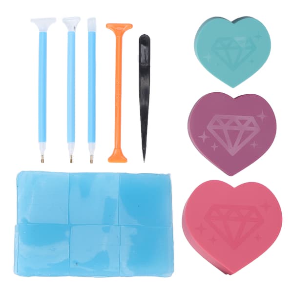 DIY Diamond Painting Tool Kit Rhinestone Point Drill Pen Beads Sorting Trays Nail Art Tool Set Blue