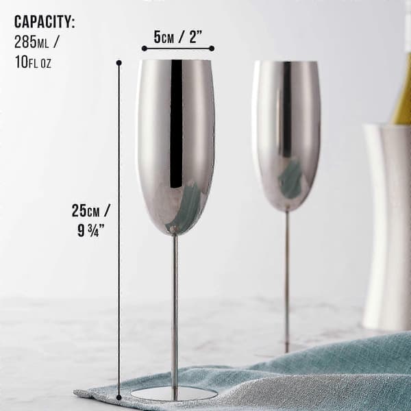 Champagneglas i rustfrit stål Champagne- og Proseccoglas - Sølv