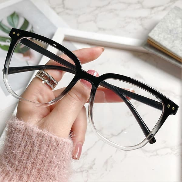 Unisex Blålysblokerende Briller Lette Briller Uden Styrke Briller Til Spil Læsning Stu Gradient Black Frame